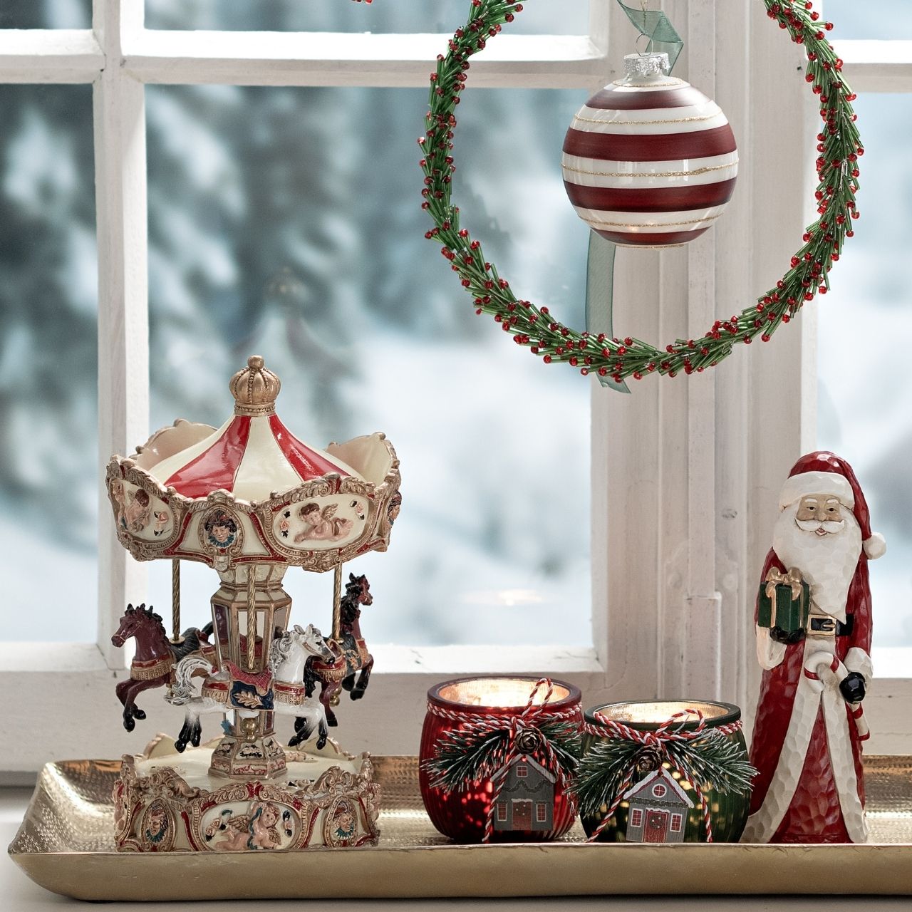 Windlicht kerstdecoratie van glas, 2-voudig, rood (B/H/D) 8x7x9cm Windlicht kerstdecoratie van glas, 2-voudig, rood (B/H/D) 8x7x9cm