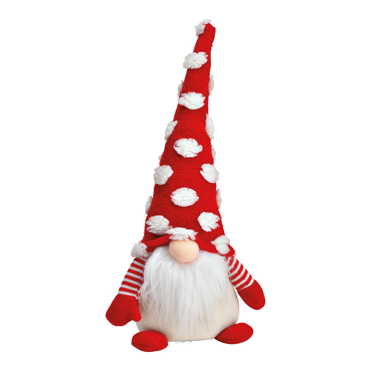 Gnomo navideño decorativo de tela, rojo y blanco, (A/A/P) 16x34x9 cm Gnomo navideño decorativo de tela, rojo y blanco, (A/A/P) 16x34x9 cm