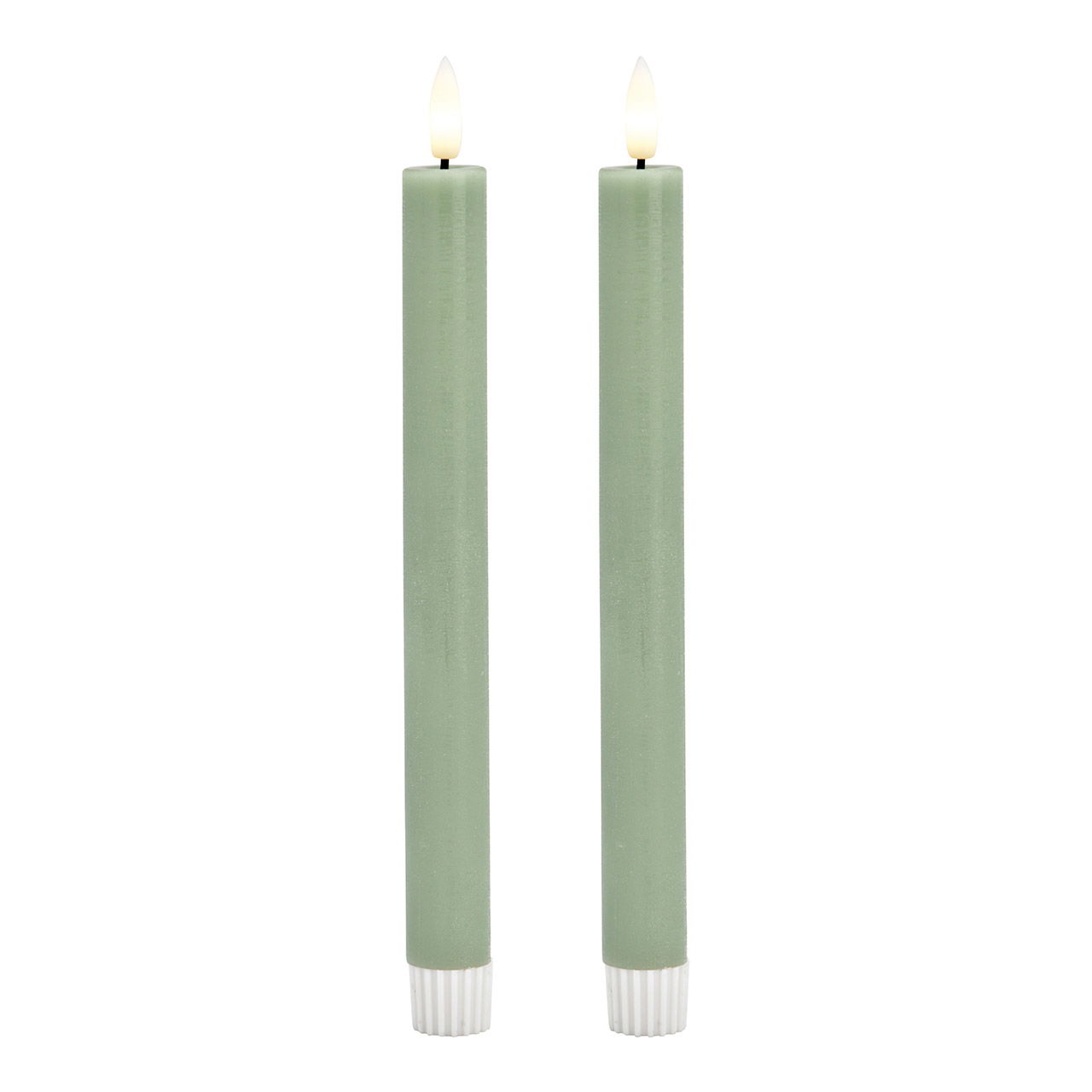 LED candles set of 2, made of wax sage (W/H/D) 2x24x2cm battery operation 2xAA not included