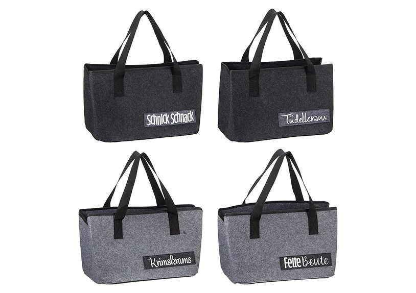 Bag for storage felt gray 2-fold, (w/h/d) 38x26x26cm