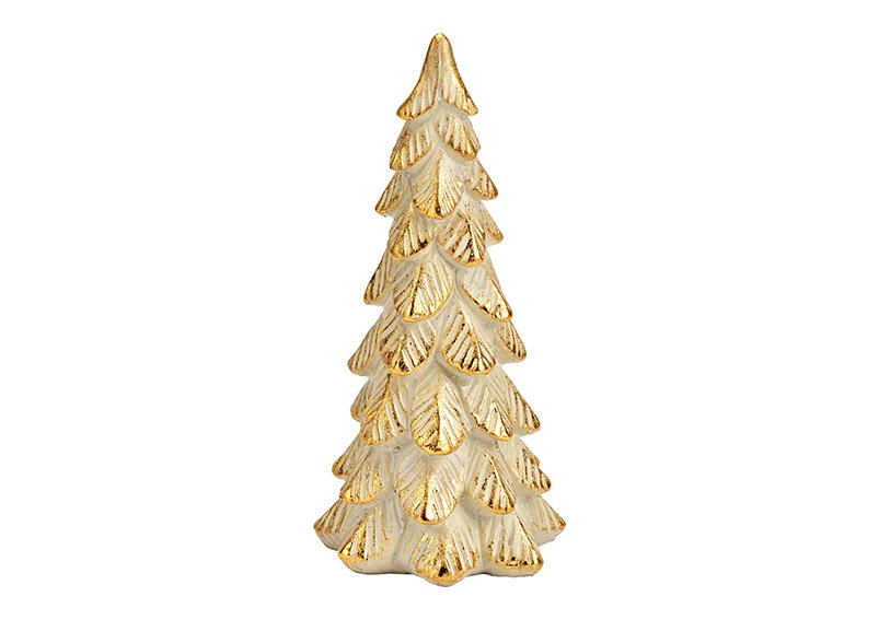 Fir tree made of poly champagne (W/H/D) 6x15x6cm