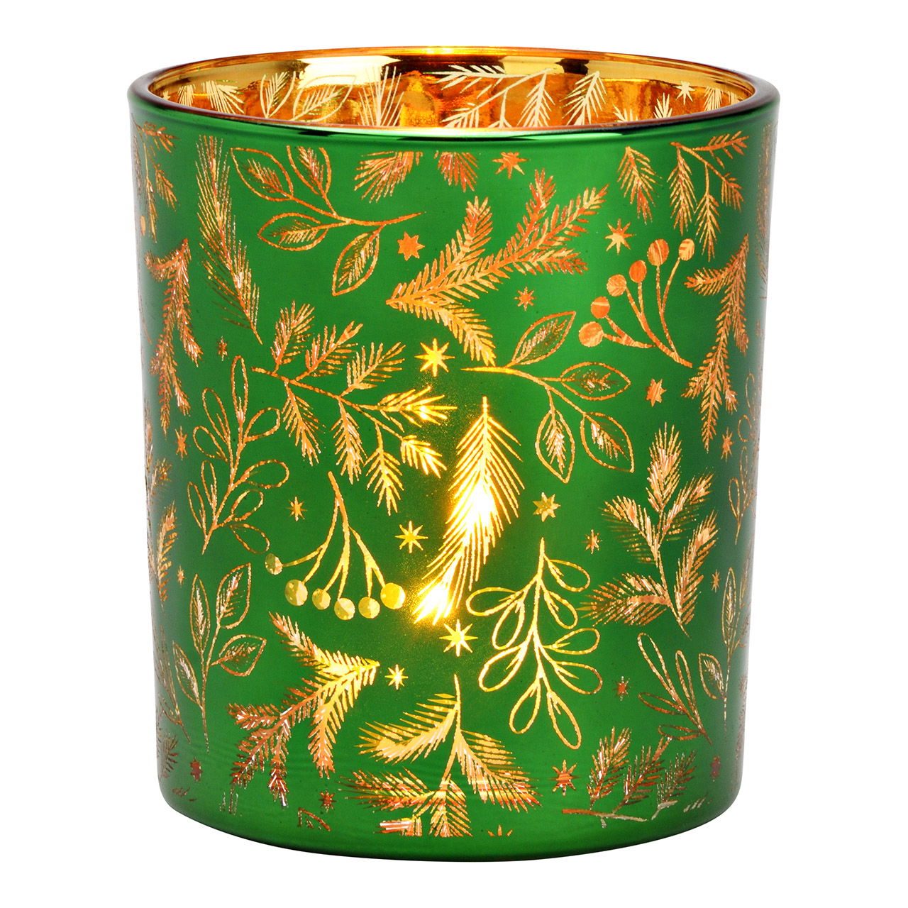 Decorazione a forma di ramo di abete in vetro, verde (L/H/D) 9x10x9cm Decorazione a forma di ramo di abete in vetro, verde (L/H/D) 9x10x9cm