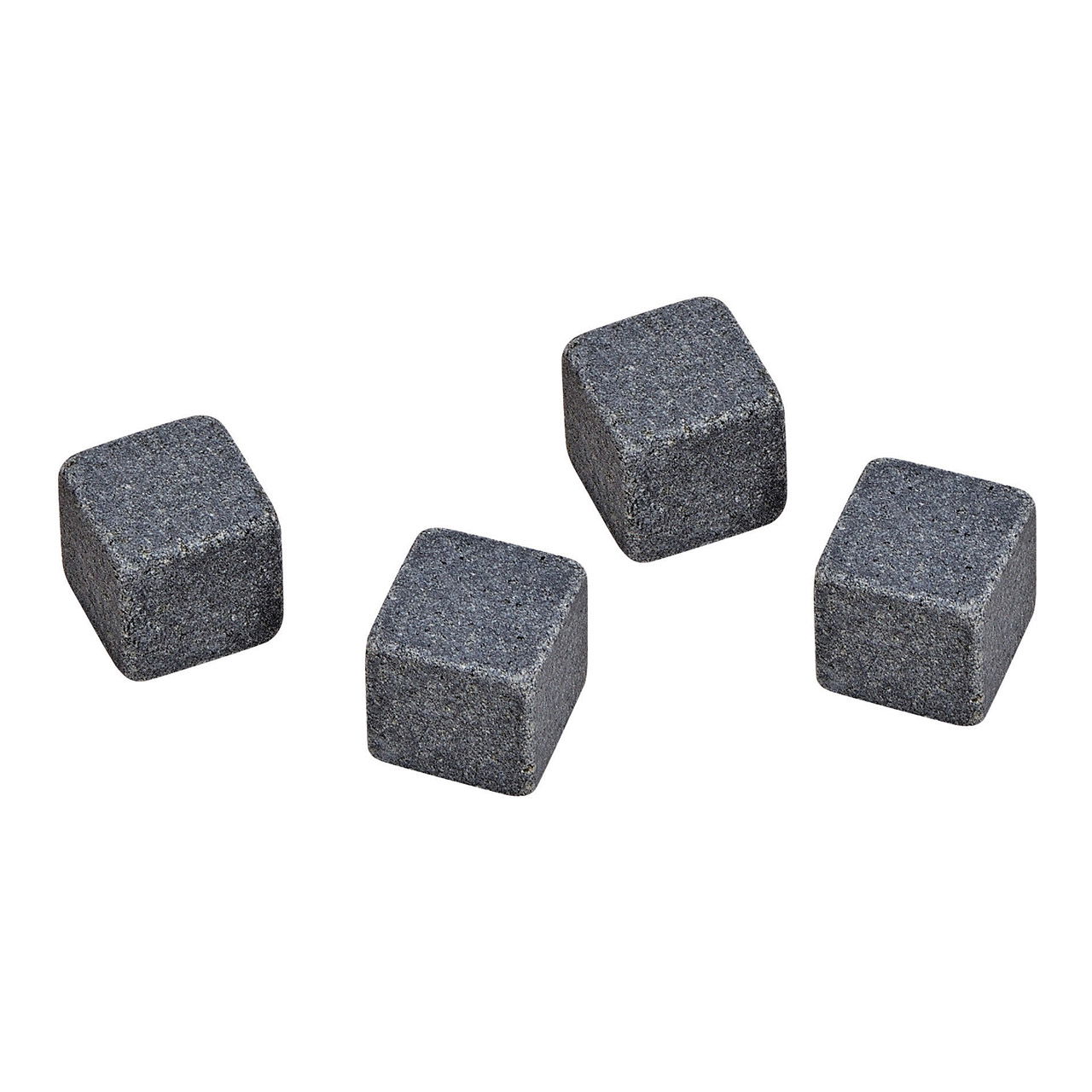 Set di pietre da whisky, cubetti di ghiaccio in pietra basaltica, 2cm, 8 cubetti con 4 bicchieri 9x8x9cm, 300ml, in scatola di legno 21,5x10x30,7cm