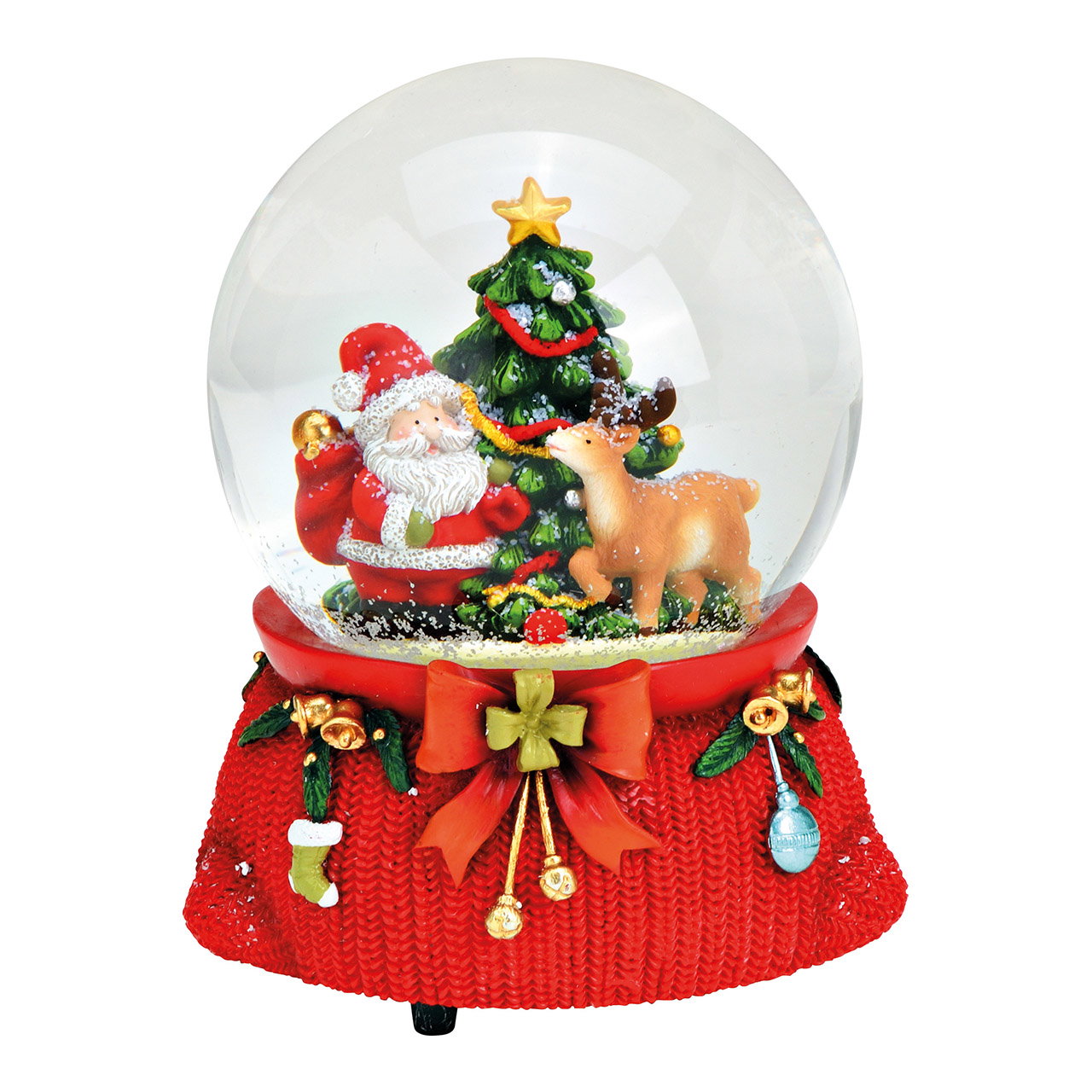 Schneekugel, Weihnachtsdeko, Santa Claus, Rentier, Christbaum