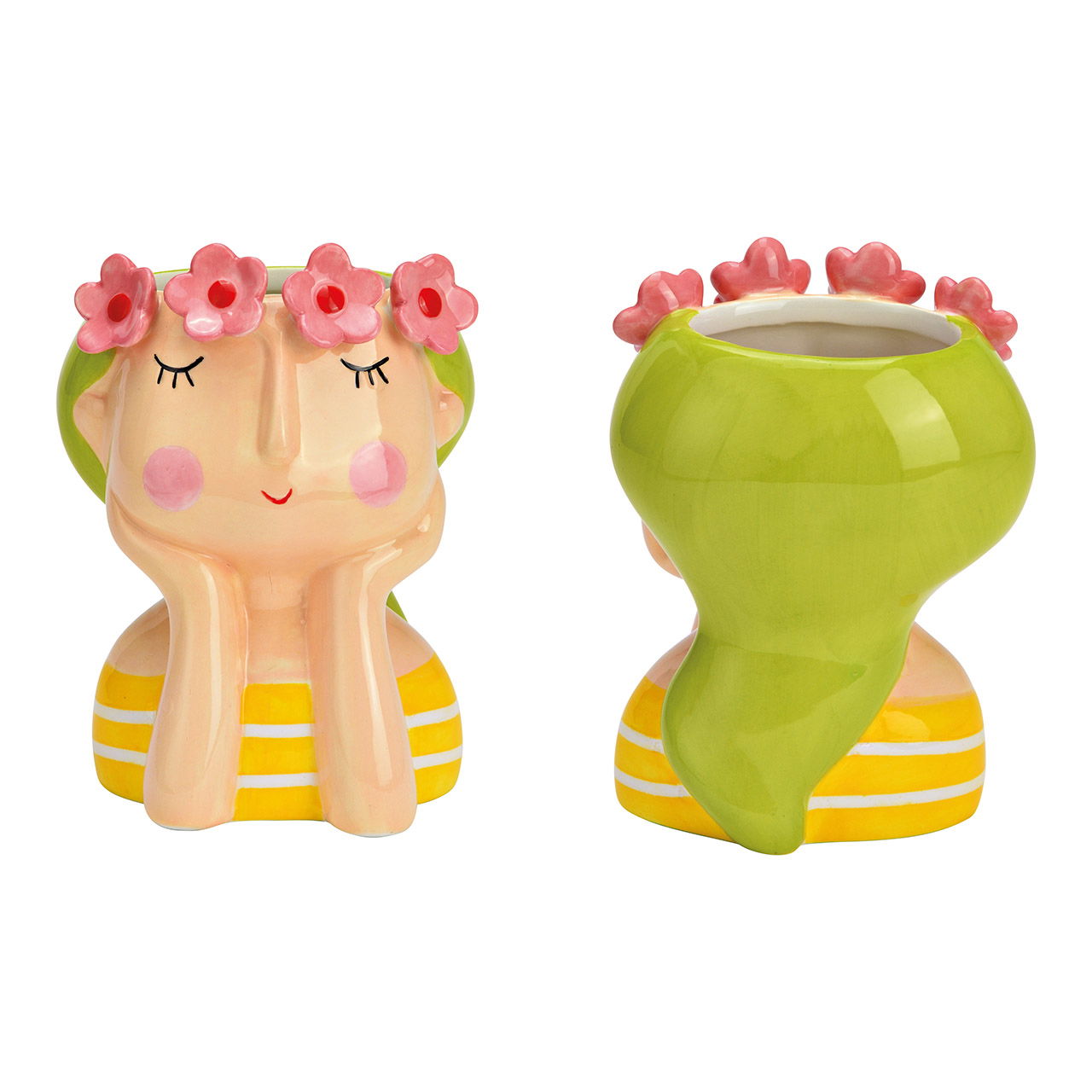 Vase Blumenmädchen aus Keramik bunt (B/H/T) 10x14x8cm nur für Trockenblumen Vase Blumenmädchen aus Keramik bunt (B/H/T) 10x14x8cm nur für Trockenblumen