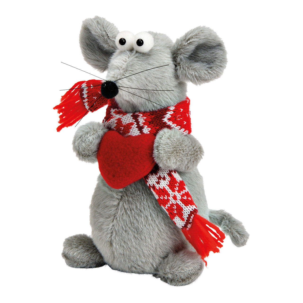 Mouse made of textile gray (W/H/D) 12x20x11cm