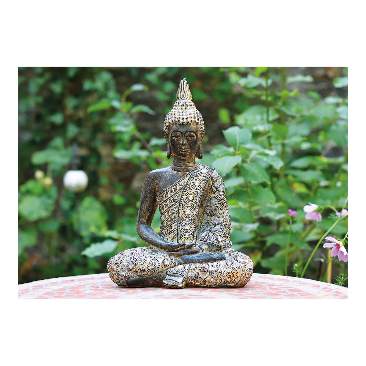 Buda de poliéster, ancho 23 x fondo 13 x alto 33 cm Kunst, Person, Gebet