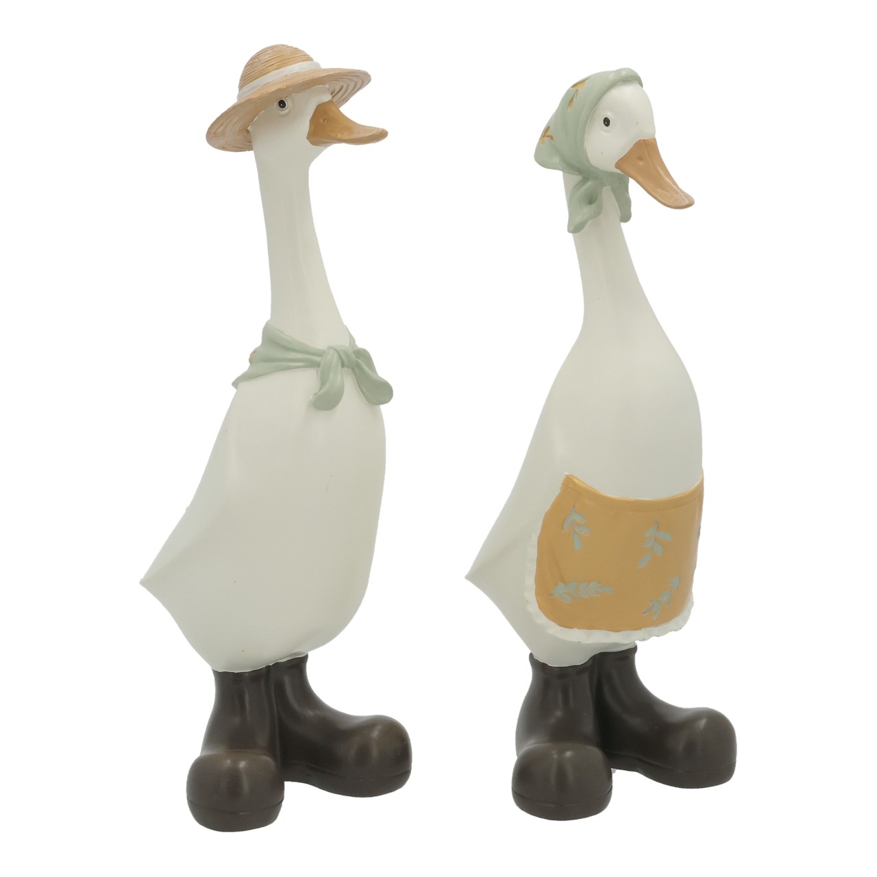 Ente, Dekofigur, Porzellan, Hut, Schürze