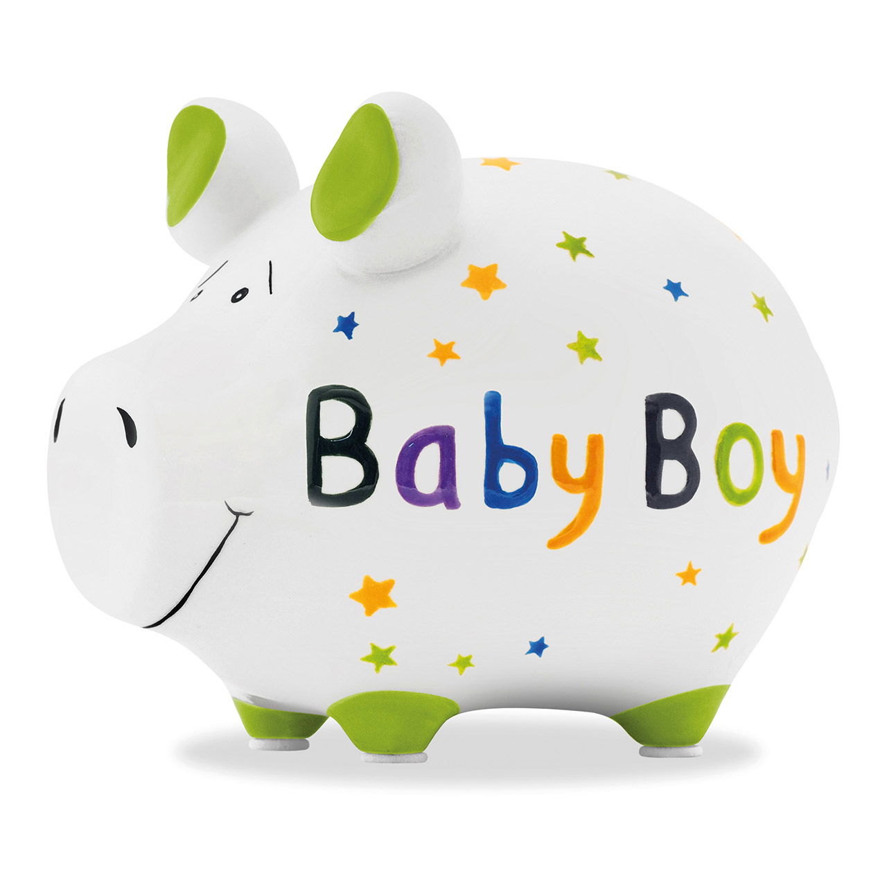 Savingbank kcg small piggy, baby boy, ceramic (w/h/d) 12,5x9x9 cm