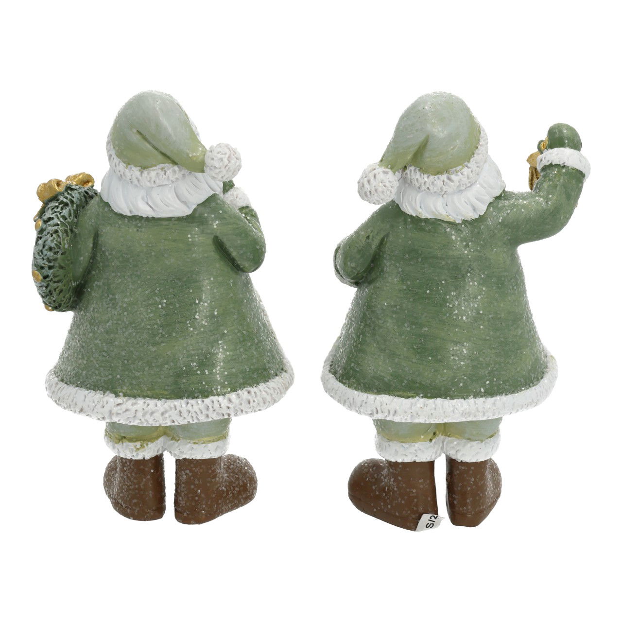 Babbo Natale con ghirlanda/lanterna in polietilene verde 2 assortiti (L/A/D) 6x11x4cm Figur, Person