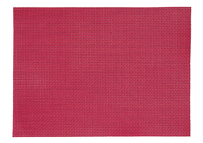 Mantel individual de plástico rojo, 45 x 30 cm de ancho y alto