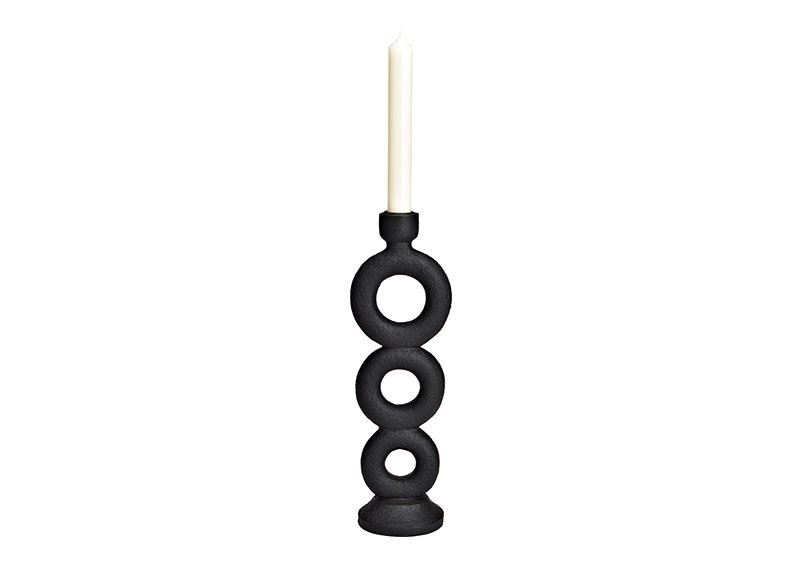 Kerzenhalter aus Poly schwarz (B/H/T) 10x30x8cm