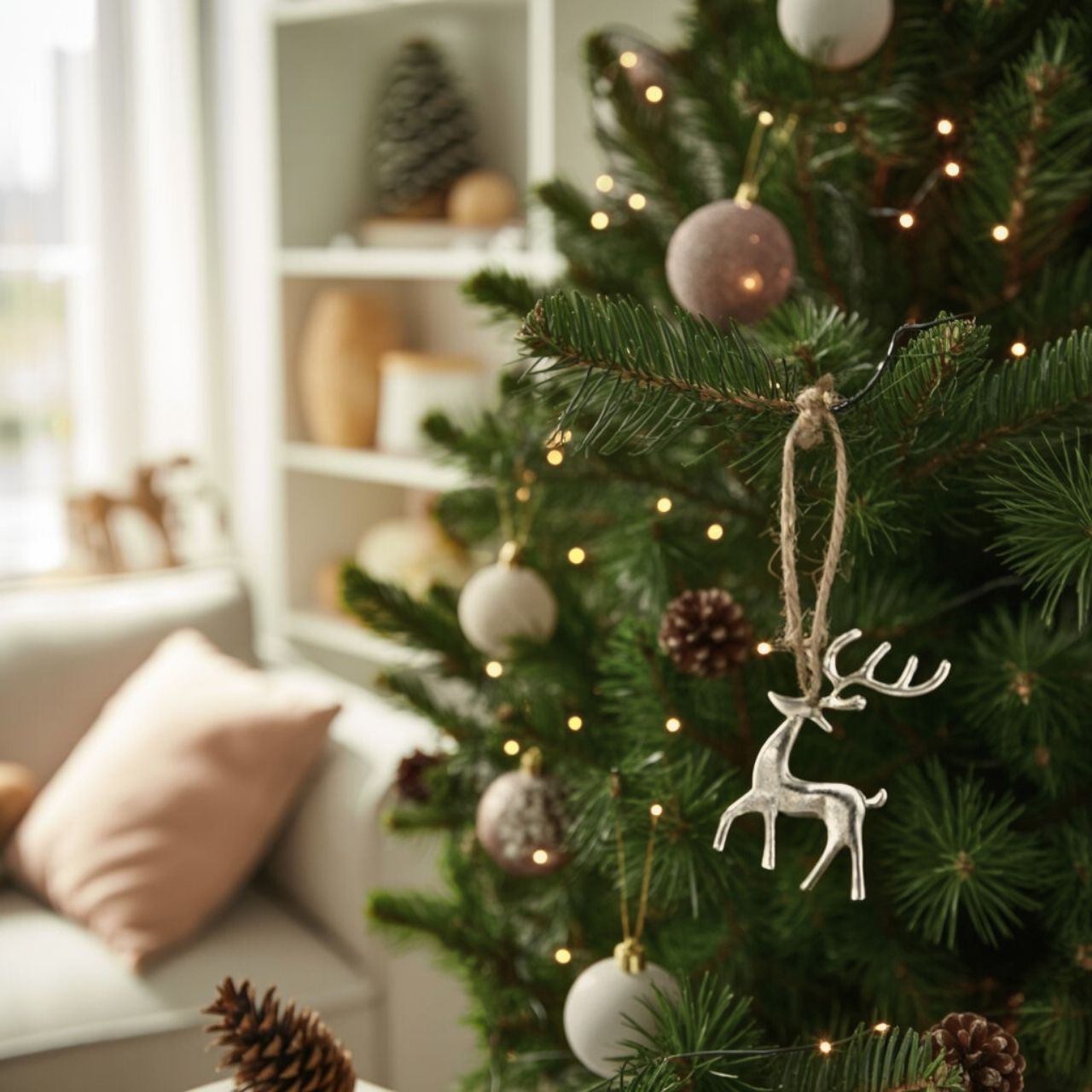 Christbaumschmuck Hirsch aus Metall, Silber, (B/H/T) 3,5x5,5x0,5 cm, 30 Stk. im Glas Weihnachten, Weihnachtsdekorationen, Weihnachtsbaum, Christbaumschmuck, Festival