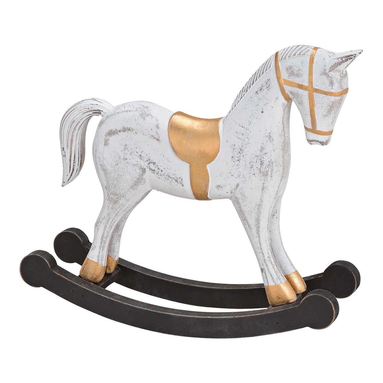 Rocking horse wood white 25x22x7cm