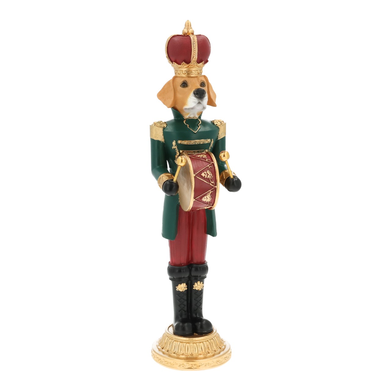 König, Hundfigur, Tamburin, Militär, Grün Rot Gold