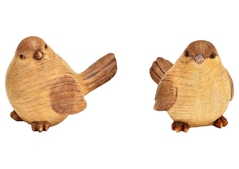 Vogel Holz Optik aus Poly braun 2-fach, (B/H/T) 12x9x8cm