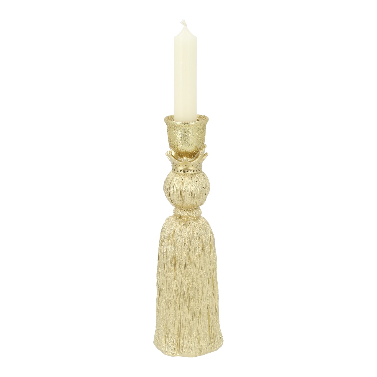 Candlestick, Candle holder, Gold, Fringe tassel, Dekor