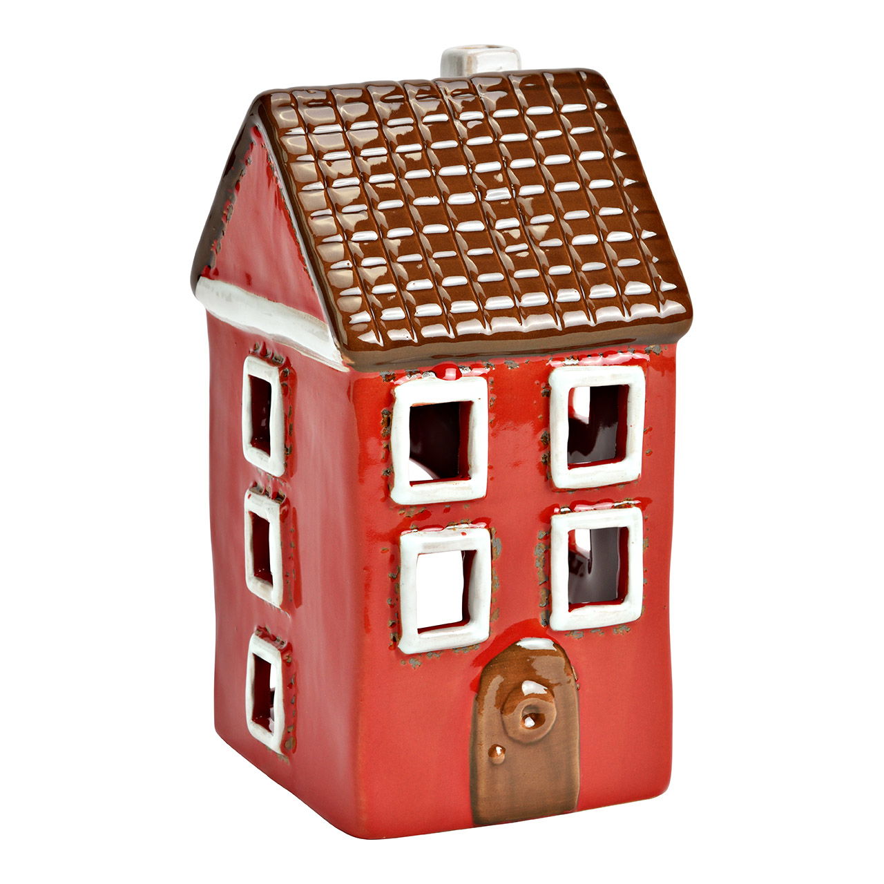 Photophore Maison en faïence, rouge (L/H/P) 9x18x10cm Photophore Maison en faïence, rouge (L/H/P) 9x18x10cm