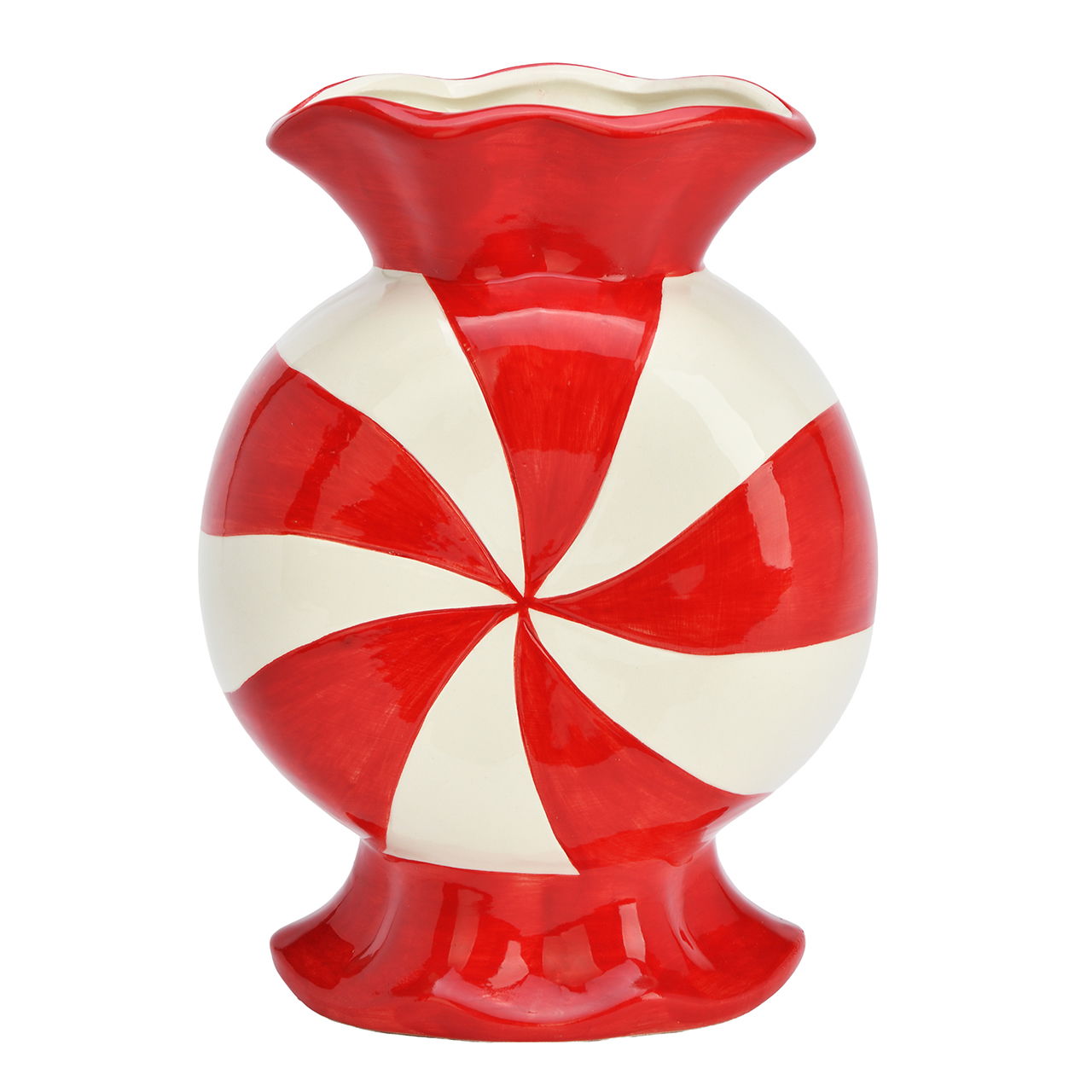 Vase Bonbon aus Keramik Rot (B/H/T) 14x20x10cm