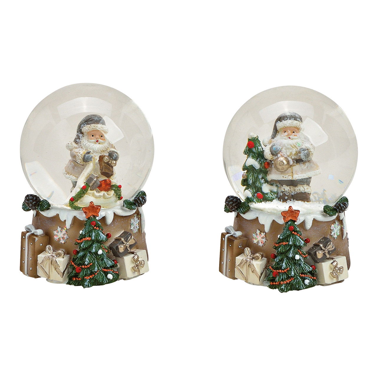 Snow globe Santa Claus made of poly, glass gray 2-fold, (W/H/D) 4x6x4cm