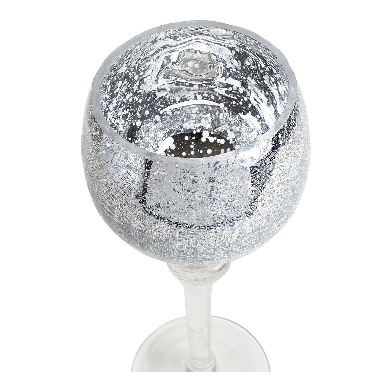 Juego de luces de viento cáliz craquelado plata 30, 35, 40cm x Ø13cm de cristal juego de 3, Juego de luces de viento cáliz craquelado plata 30, 35, 40cm x Ø13cm de cristal juego de 3,