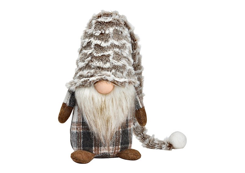 Gnome from textile gray, beige (W/H/D) 13x55x12cm