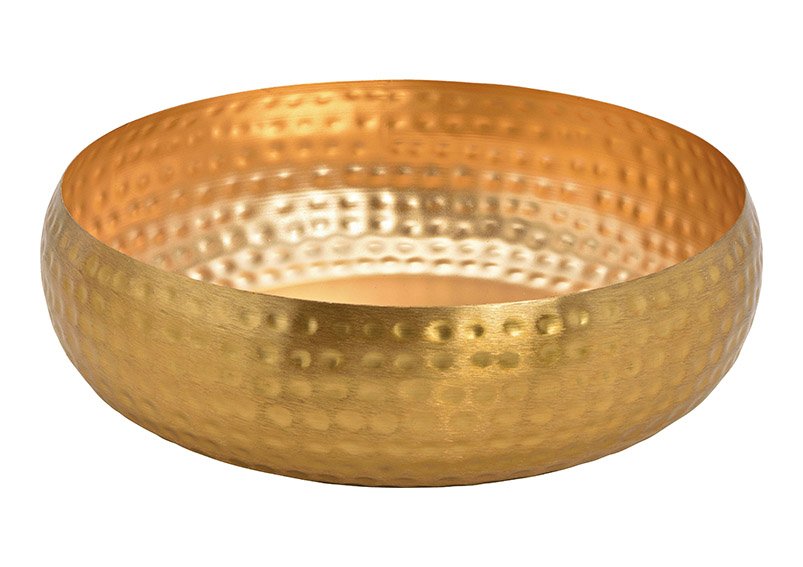 Cuenco decorativo de metal dorado (c/h/d) 35x10x35cm