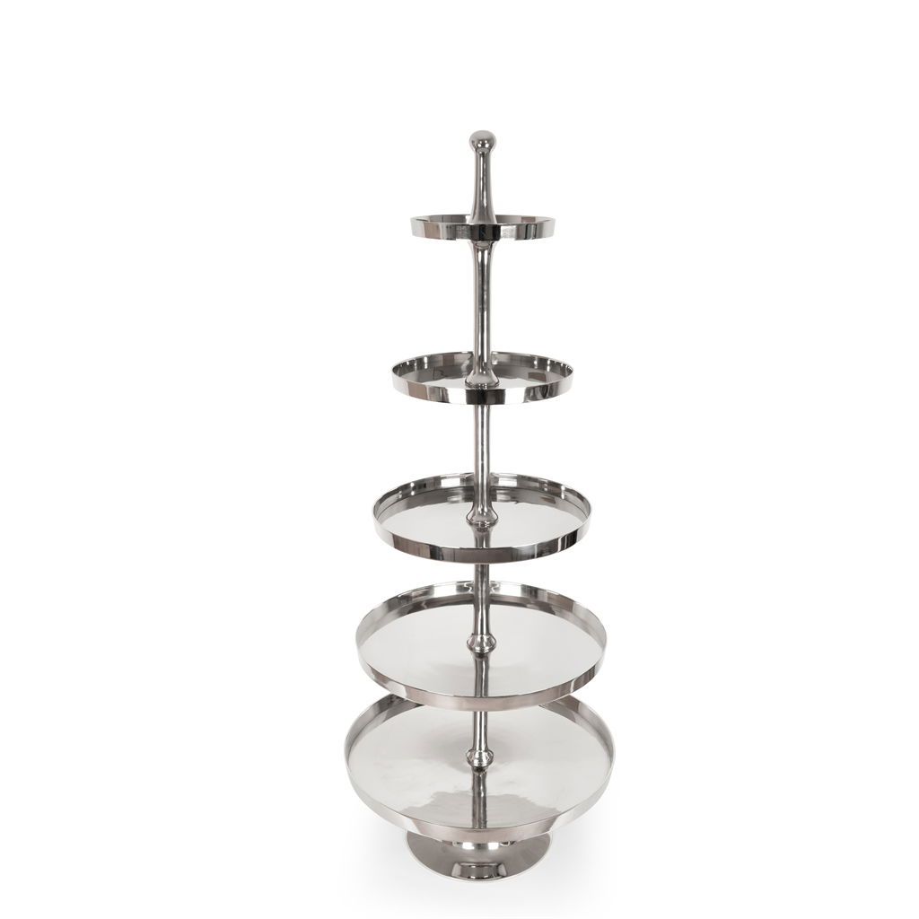 Etagere, 5-stöckig, Aluminium, 69x69x172, 1 Stck, silber, @