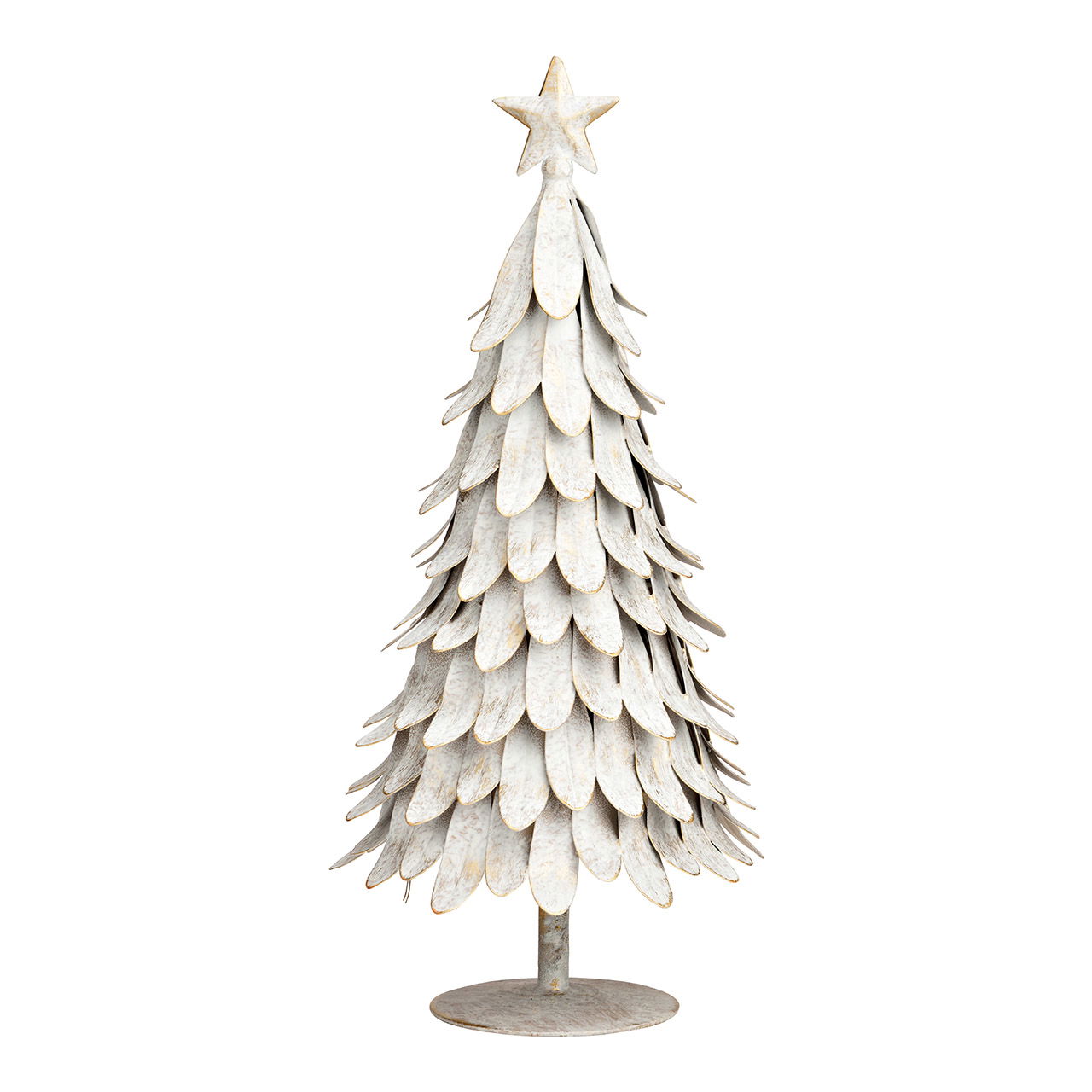 White metal Christmas tree (W/H/D) 17x38x17cm