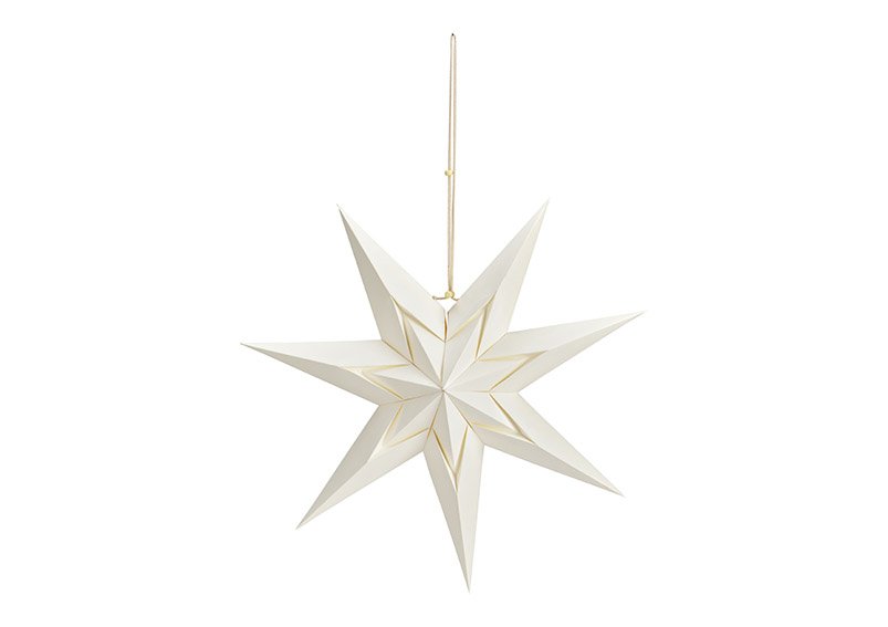 Luminous star 7 prongs of paper / cardboard white (W / H) Ø45cm