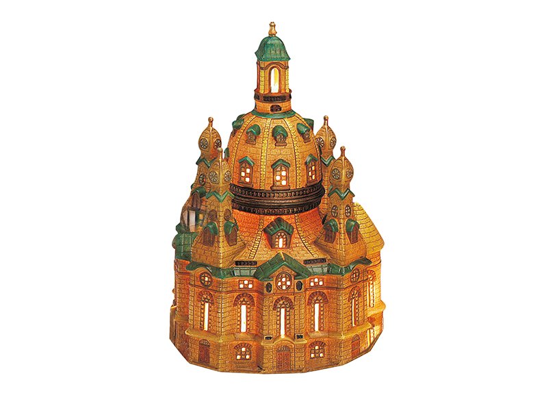 Frauenkirche in Dresden aus Porzellan, B24 x T23 x H36 cm