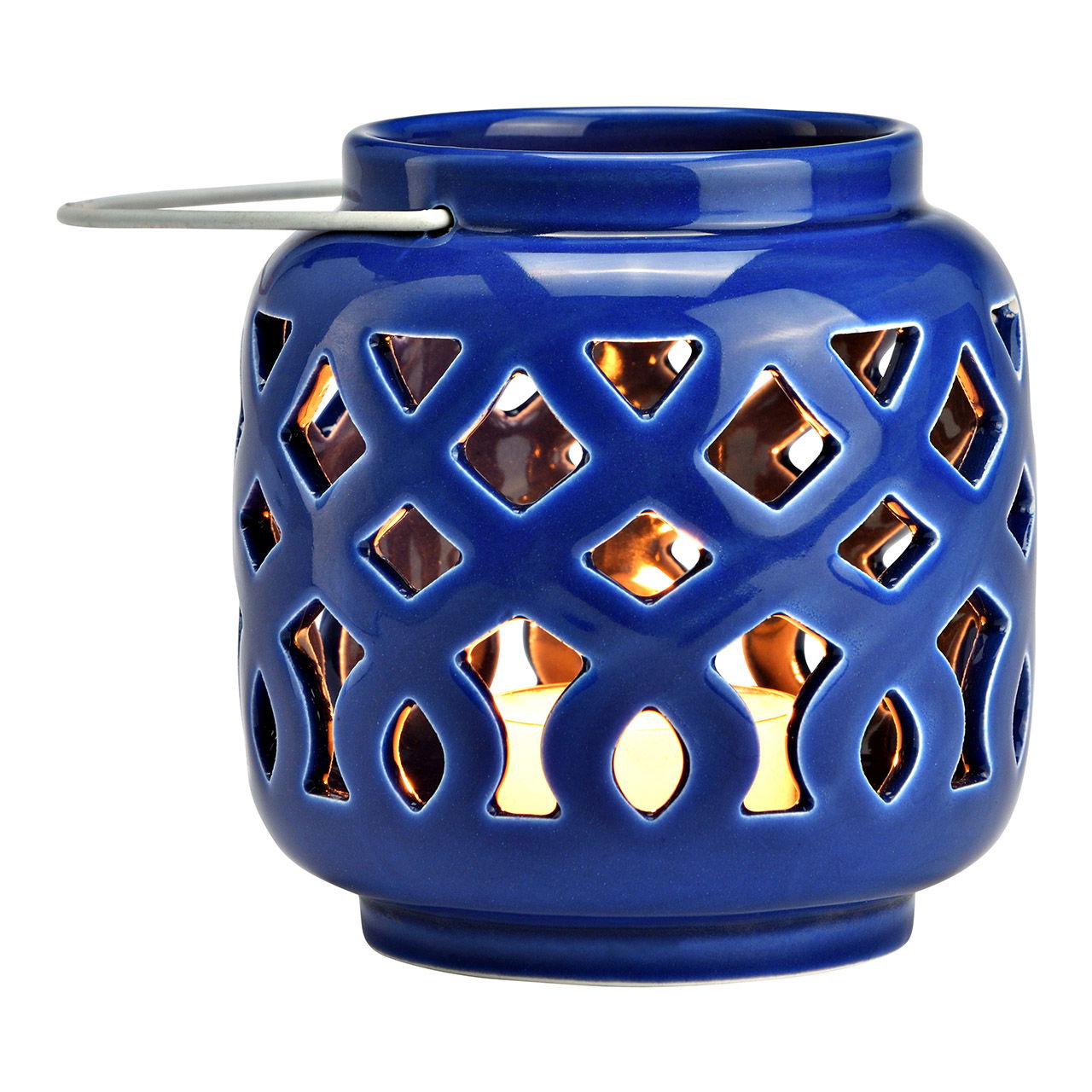 Porcelain lantern blue (W/H/D) 9x10x9cm Porcelain lantern blue (W/H/D) 9x10x9cm