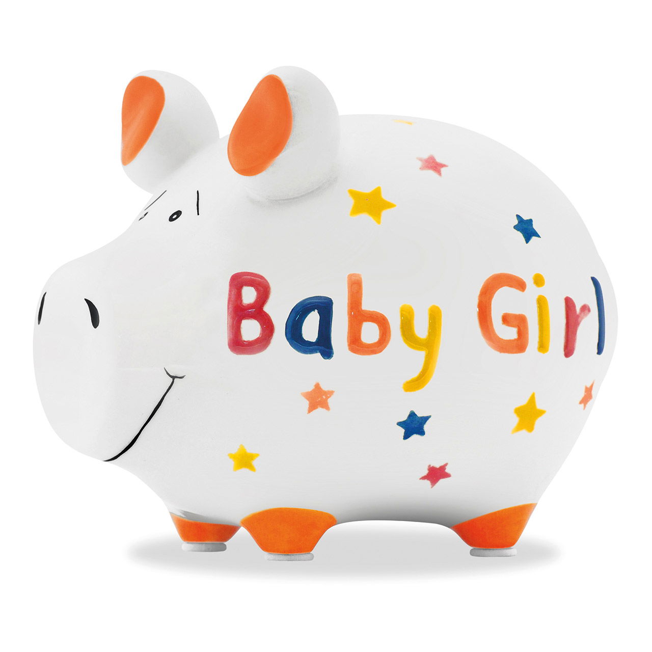 KCG Sparschwein "Baby Girl" aus Keramik, Bunt (B/H/T) 12,5x9x9cm Kleinschwein Sparschwein