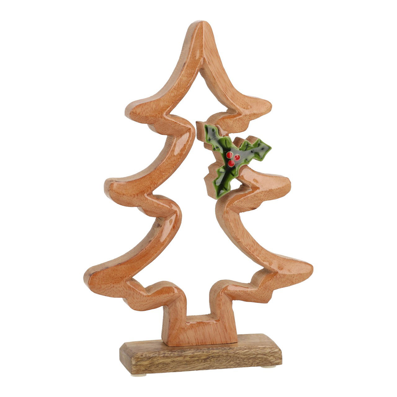 Présentoir sapin en bois de manguier naturel (L/H/P) 17x27x5cm Holz, Figur