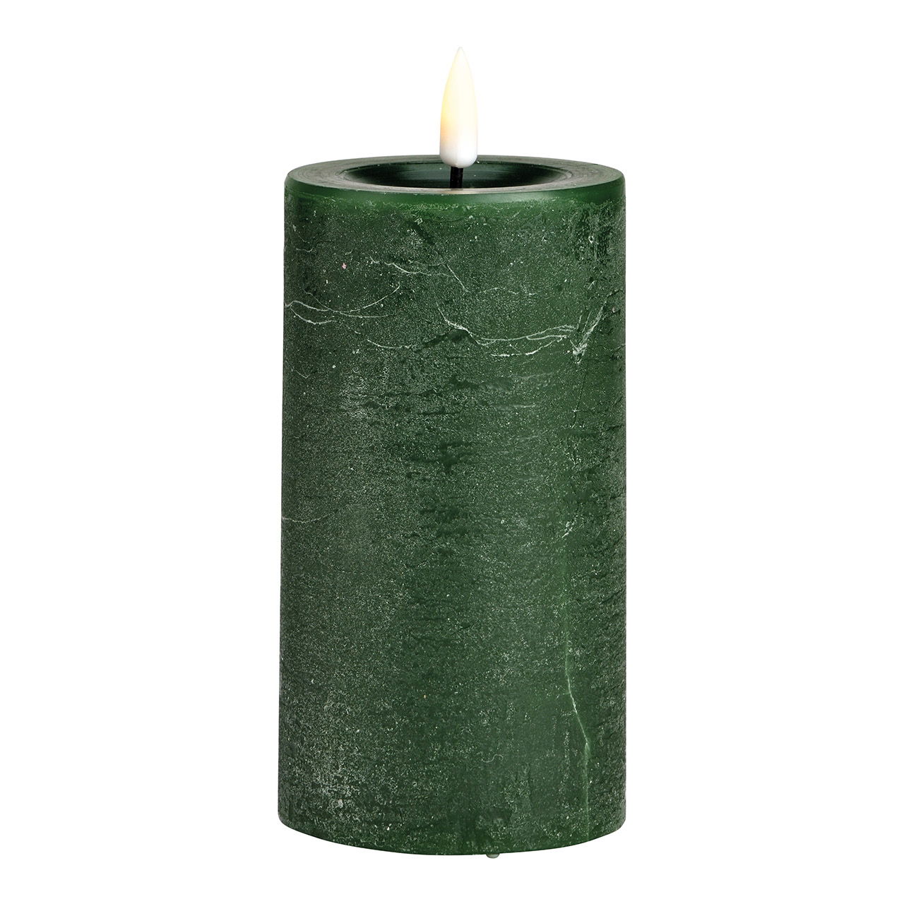 LED candle made of wax, green (W/H/D) 8x12x8cm