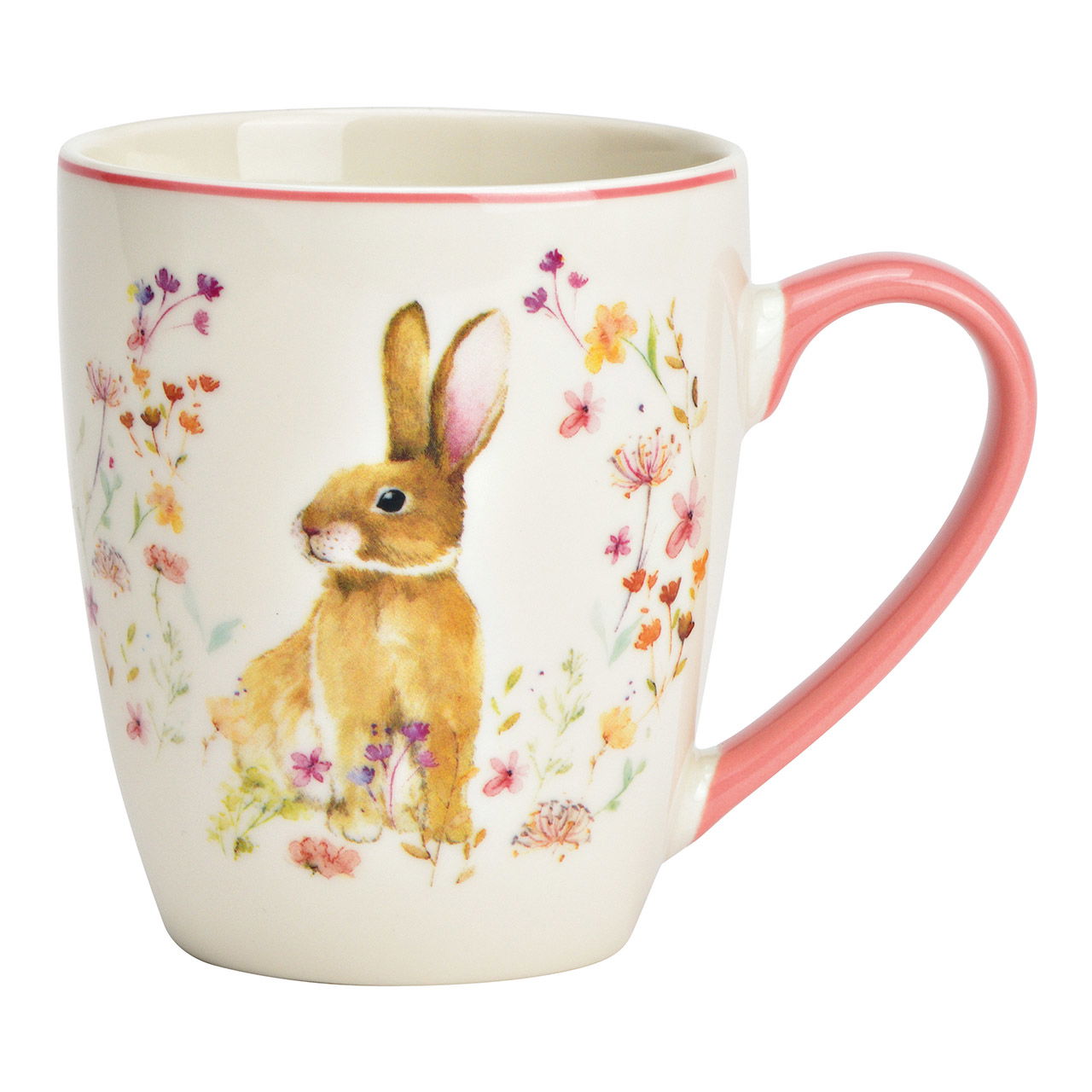 Becher Ostern Hase/Blumen Dekor aus Porzellan, Bunt (B/H/T) 8x10x6cm 360ml Becher Ostern Hase/Blumen Dekor aus Porzellan, Bunt (B/H/T) 8x10x6cm 360ml