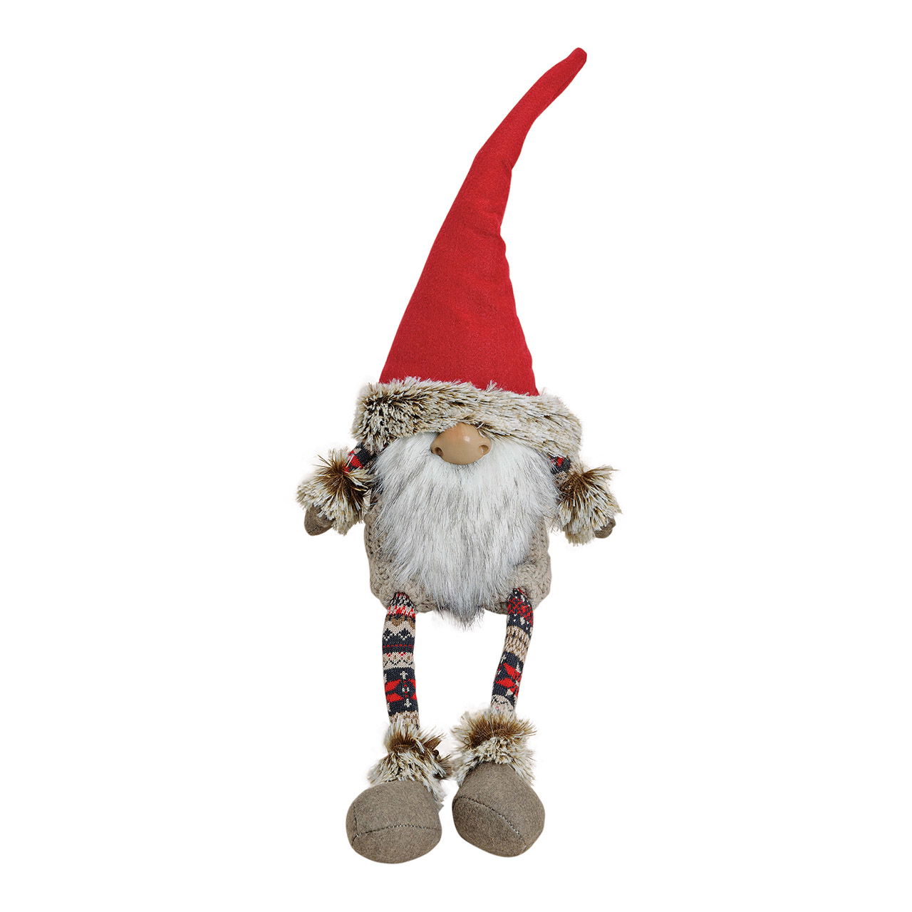 Gnome sitting on border plush/felt 35/58 cm