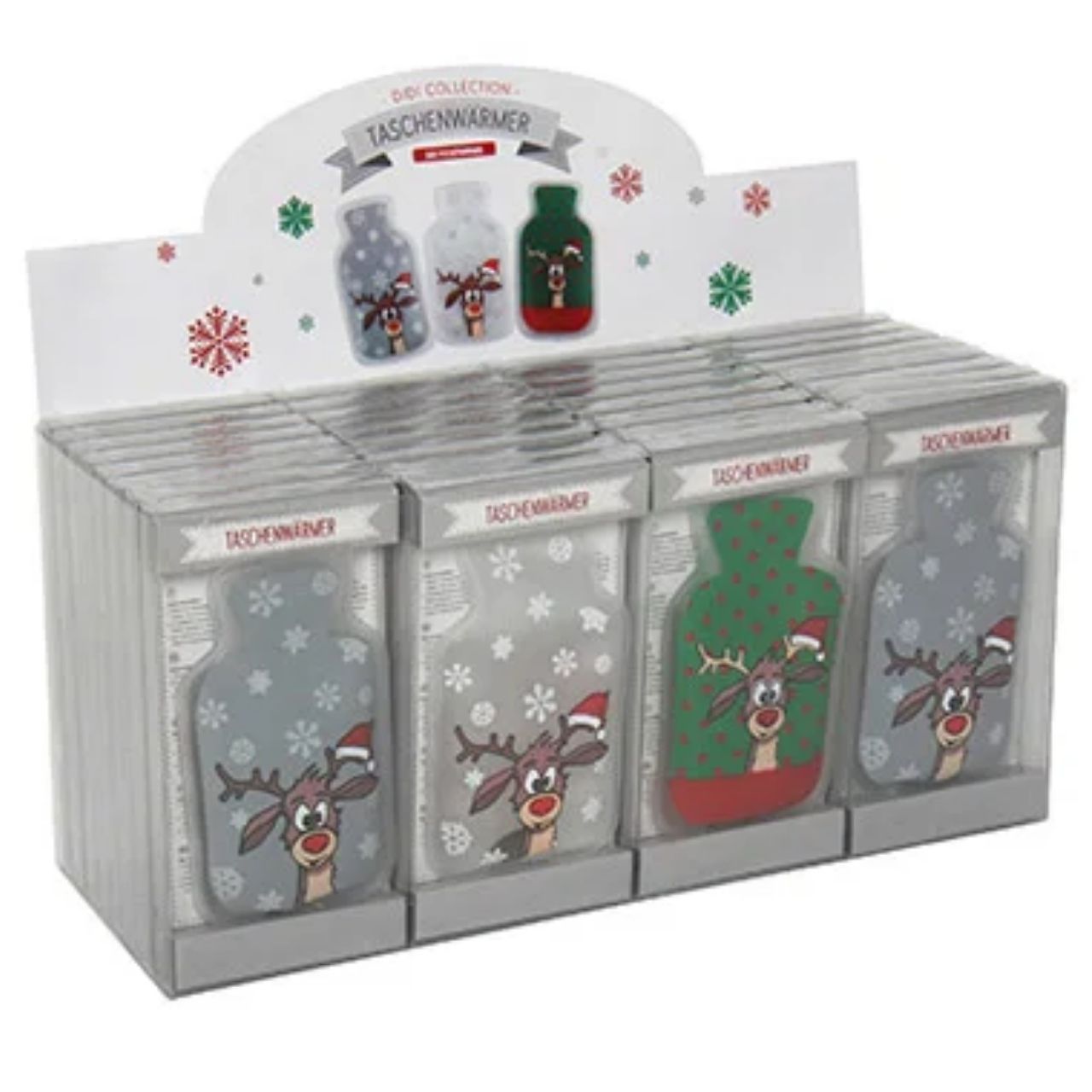 Chauffe-sac bouteille d'eau chaude Didi en plastique Coloré 3 fois, (L/H/P) 7x12x1cm Weihnachtsstrumpf, Tasche, Winterdeko, Reh-Motiv, Sockenwärmer