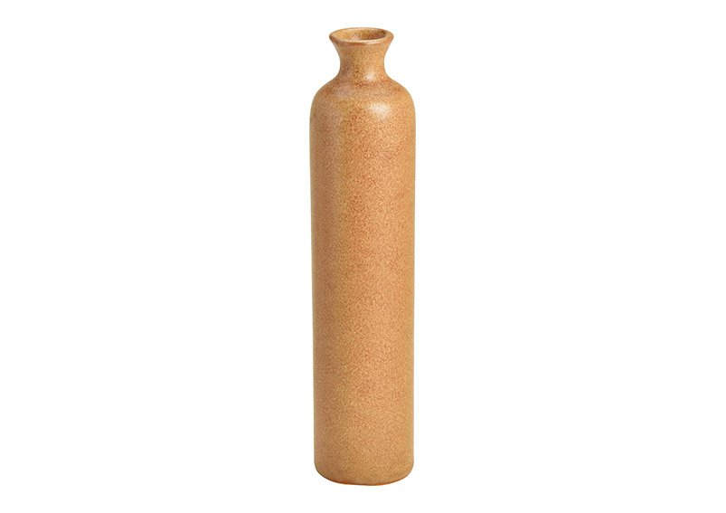 Jarrón de cerámica Marrón, (c/h/d) 4x21x4cm