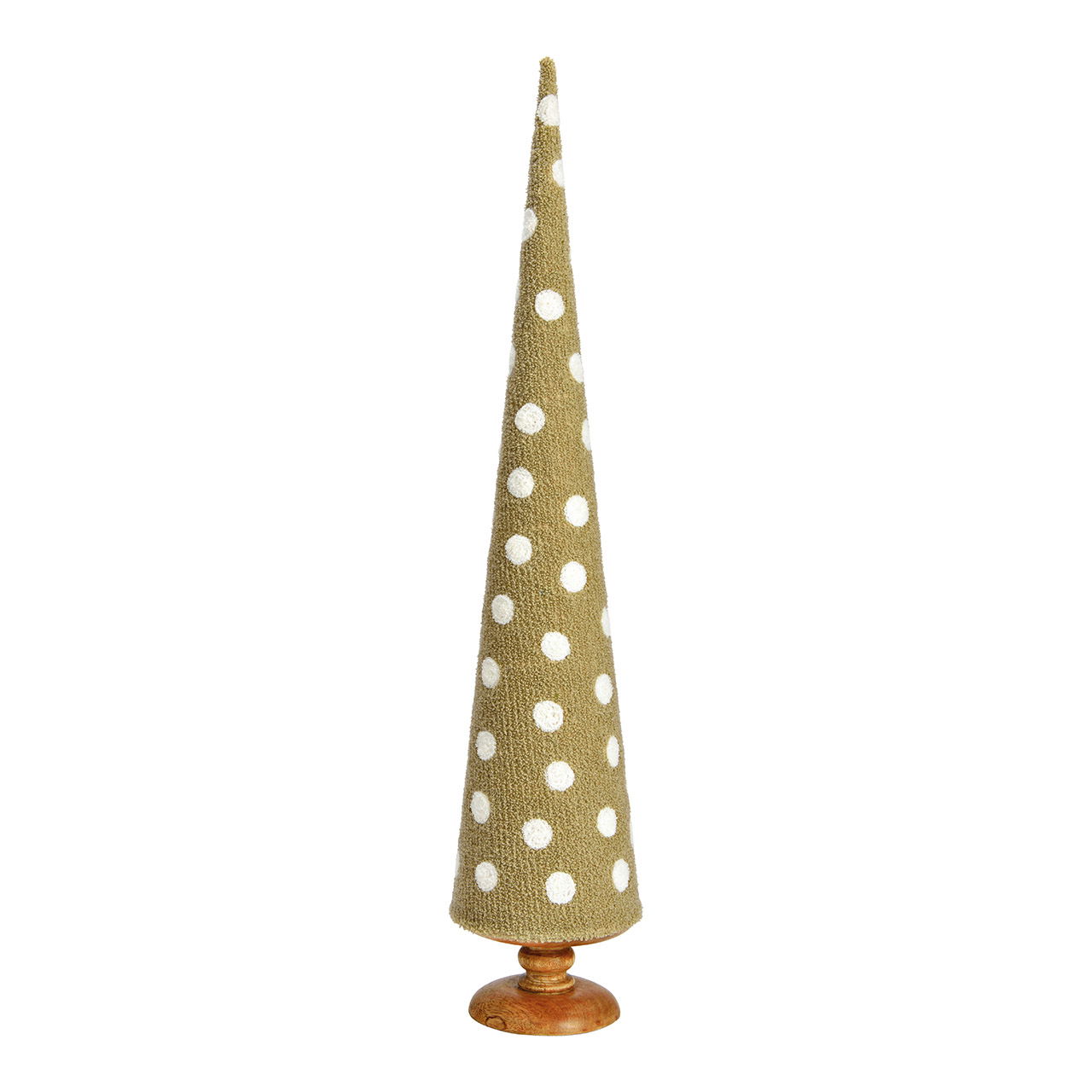 Piantana per albero di Natale in legno di mango, tessuto beige (L/H/D) 16x78x16cm