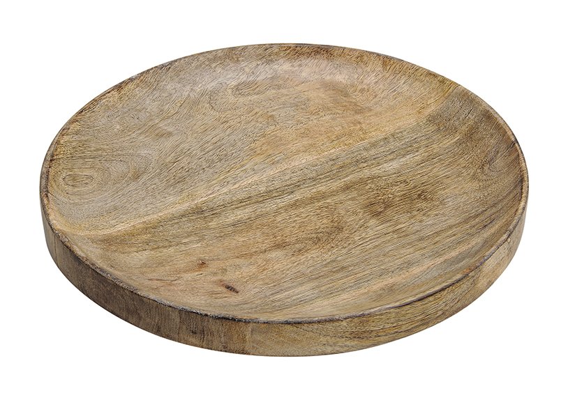 Decoration bowl mango wood brown colour (w/h/d) 30x4x30cm