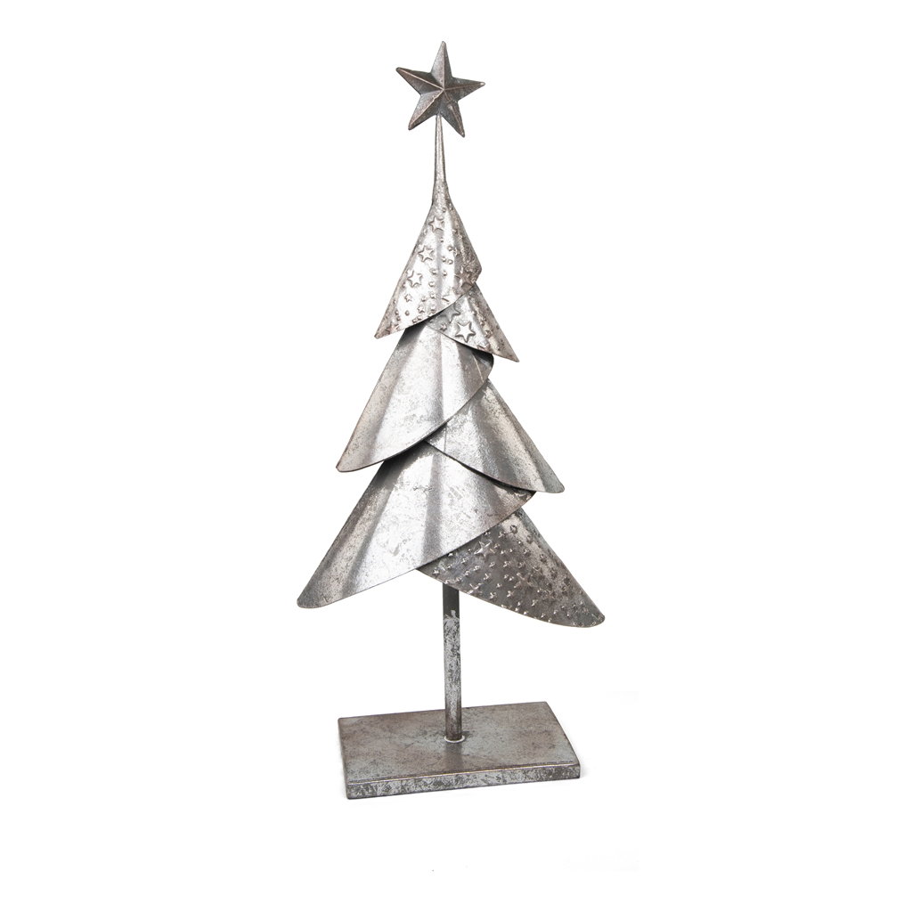 Árbol decorativo, metal, 26,5x12x54cm, 1 pieza, plata envejecida, @ Árbol decorativo, metal, 26,5x12x54cm, 1 pieza, plata envejecida, @