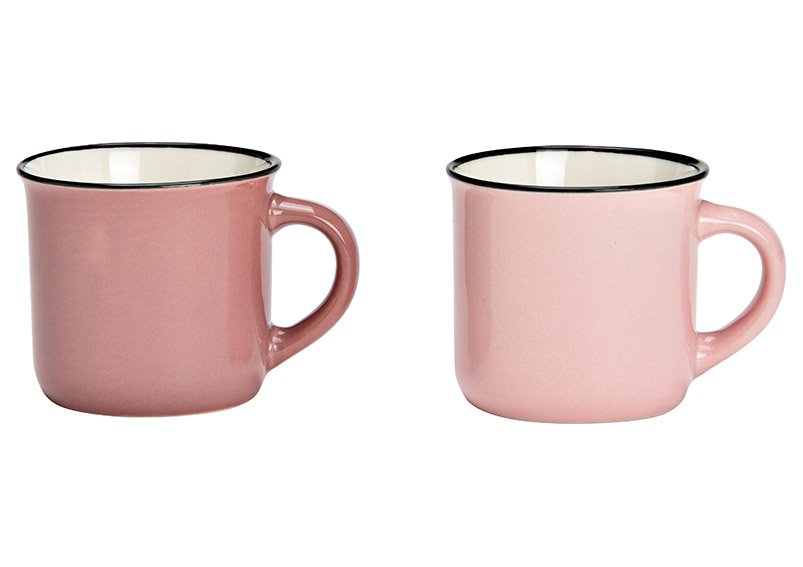 Espresso cup porcelain pink / pink 2-fold, (W/H/D) 6x5x6cm 100ml