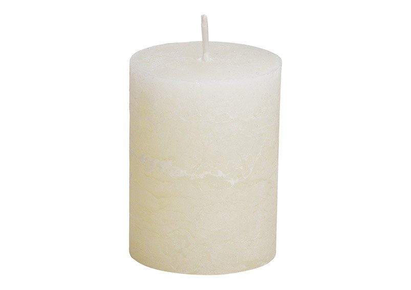 Candle 6,8x9x6,8cm made of wax champagner