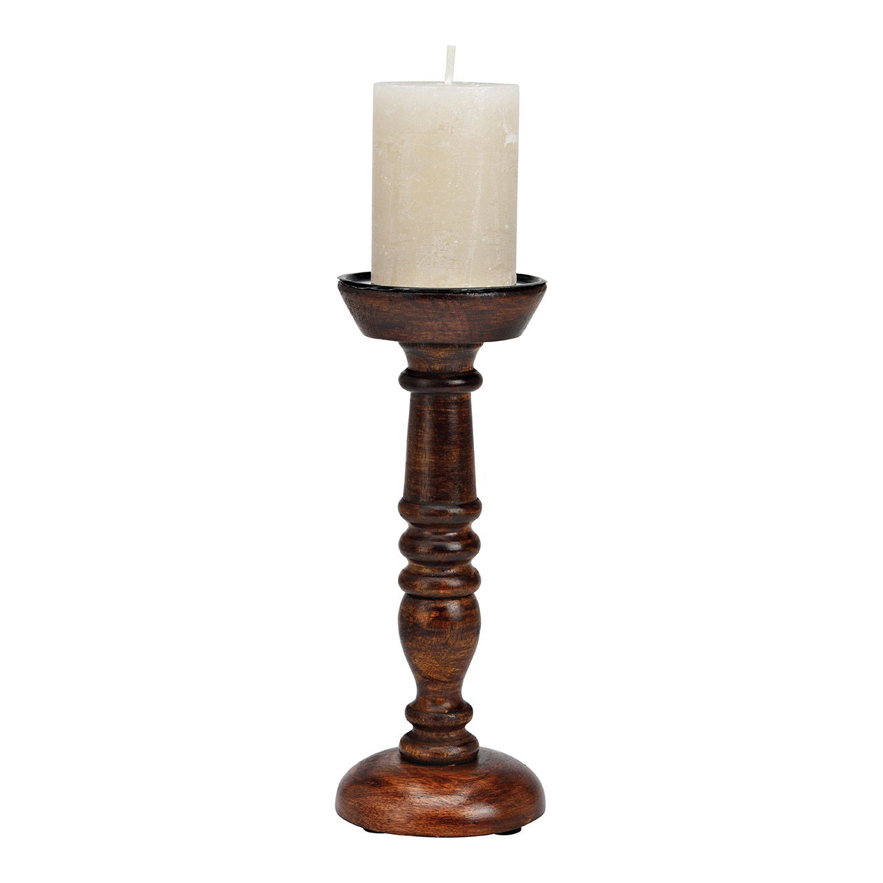 Candle holder mango wood brown (W/H/D) 10x25x10cm