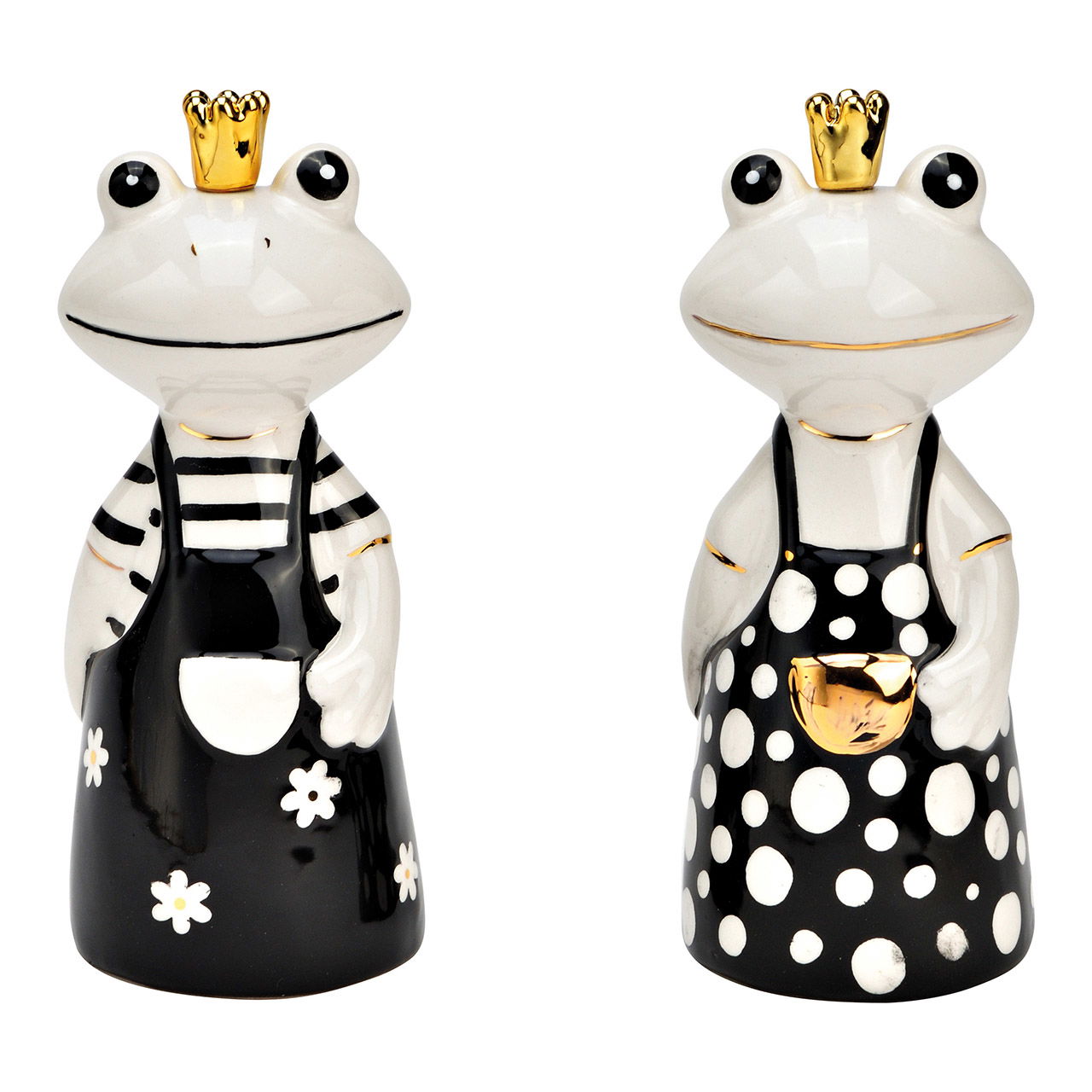 Froschkönig aus Keramik schwarz 2-fach, (B/H/T) 5x13x6cm Froschkönig aus Keramik schwarz 2-fach, (B/H/T) 5x13x6cm