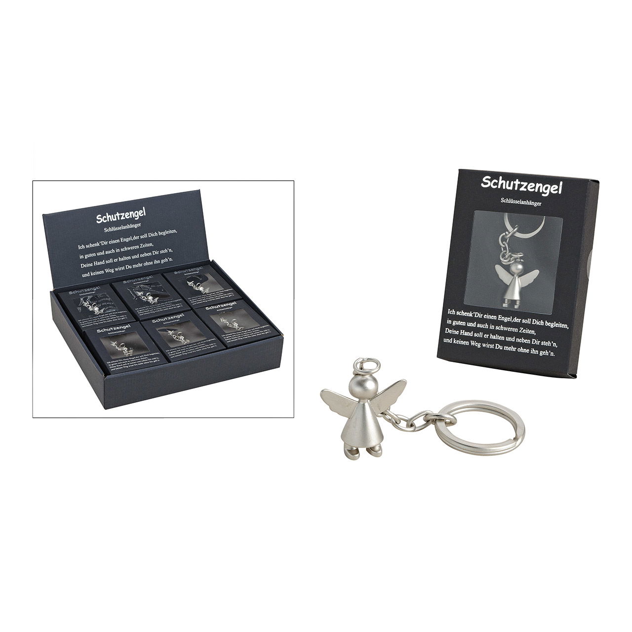 Schlüsselanhänger Schutzengel aus Metall, Silber, Ø 3,5 cm Schlüsselanhänger Schutzengel aus Metall, Silber, Ø 3,5 cm