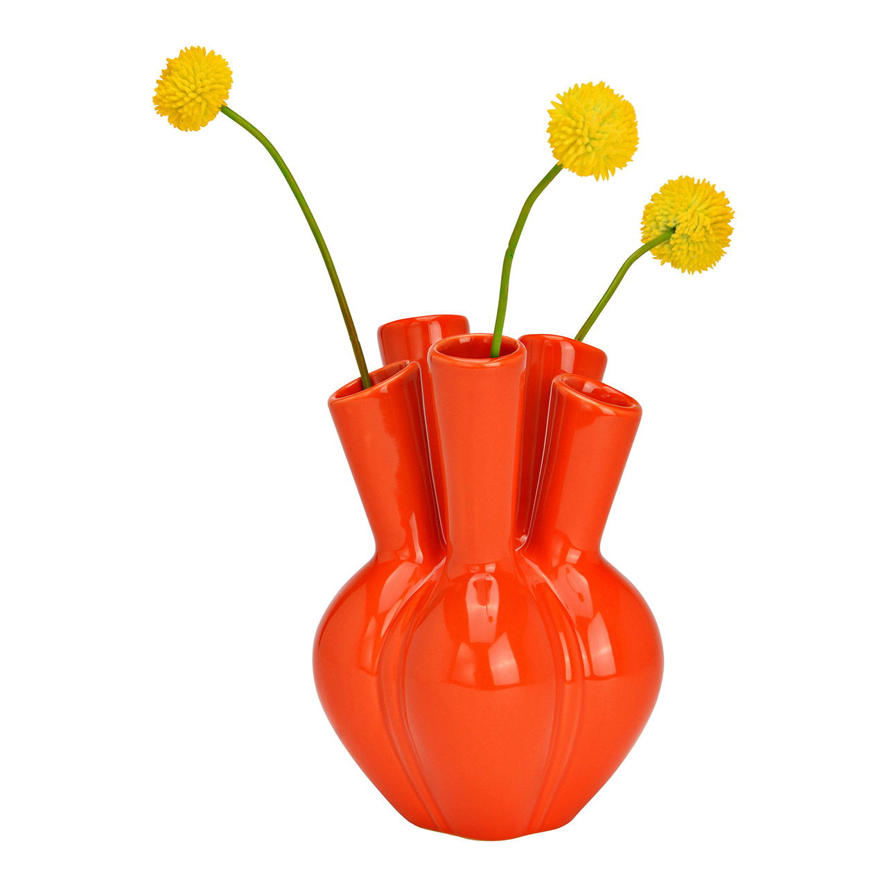 Aglio ceramic vase, orange (W/H/D) 15x20x15cm