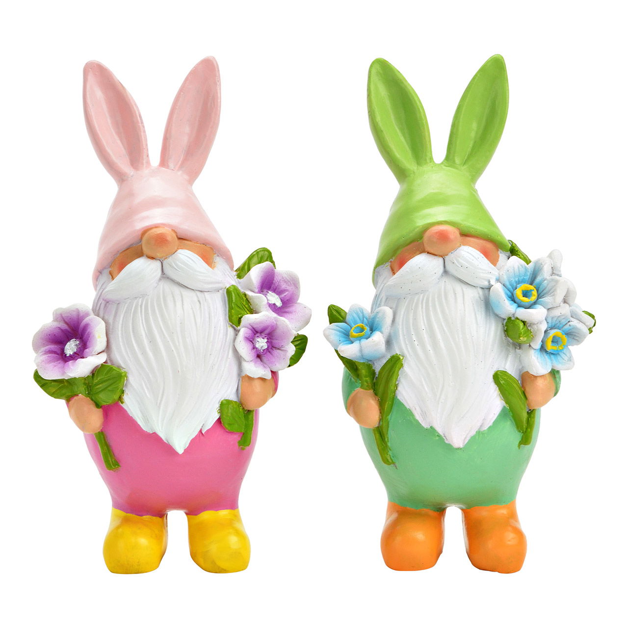 Gnome with bunny ears made of poly, 2-fold, colorful (W/H/D) 7x13x4cm Figur, Spielzeug