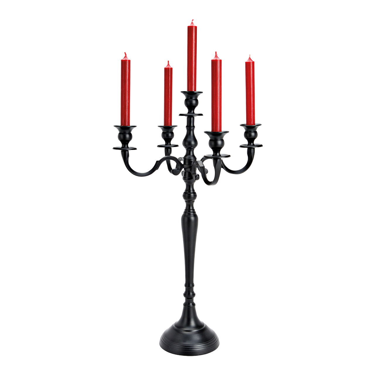 Candelabro 5 brazos metal negro (A/H/D) 36x62x36cm